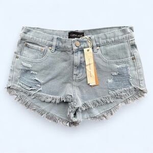 Mustard Seed Distressed Frayed Hem Cut Off Jean Shorts in Blue Size Small NWT